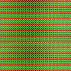 Detailed knitted striped red-and-green pattern