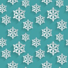 Seamless pattern with flat snowflakes Vector background
