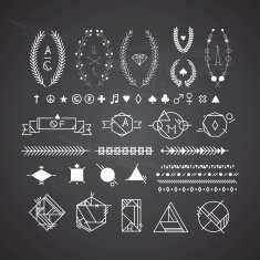 Hipster black and white graphic elements
