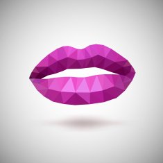 Pink lips made of triangles