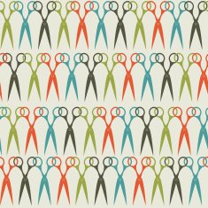 Seamless scissors pattern in vintage colors
