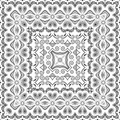Seamless Outline Floral Pattern N17