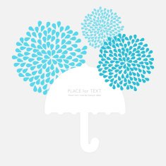 Vector umbrella symbol with text block
