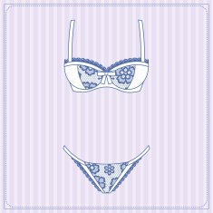 Fashion female lingerie with vintage lace ornament N3