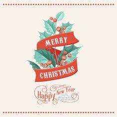 Christmas mistletoe card N3