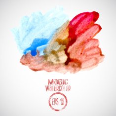 Beautiful watercolor clouds Vector illustration N2