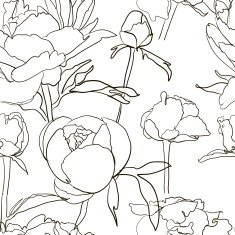 Seamless floral background with peonies N23