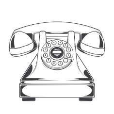 Vintage Phone with Buttons Dial Ring