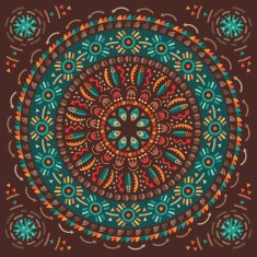 Round abstract pattern Ornamental background Mexican style