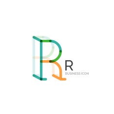 Minimal R font or letter icon design N16