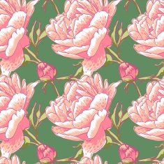 Seamless floral background with peonies N24