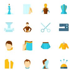 Clothes designer icon flat