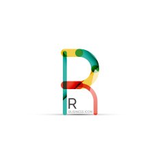 Minimal R font or letter icon design N17