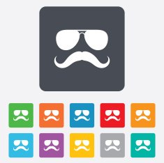 Mustache and Glasses sign icon Hipster symbol N26