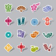 Chinese New Year Color Icon Label N2