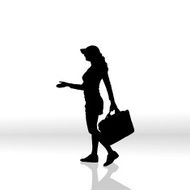 Vector silhouette of a businesswoman N22