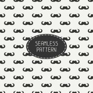 Vector seamless retro pattern with curly vintage hipster gentleman mustache N2