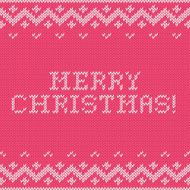 Card of Merry Christmas 2015 with knitted texture Vector background