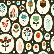 Seamless pattern with colorful flowers on black background