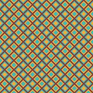 Bright retro seamless pattern with blue and yellow rhomb blocks