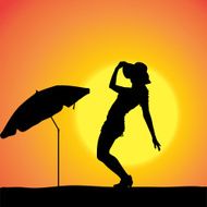 Vector silhouette of a woman N993