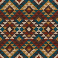 Traditional Tribal Aztec seamless pattern on the wool knitted texture N3