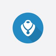 necklace Flat Blue Simple Icon with long shadow