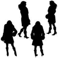 Vector silhouette of woman N104