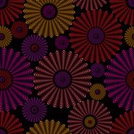 Ornate circles seamless pattern vector background