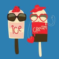 Ice cream cute characters
