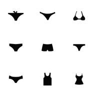 underwear 9 icons set