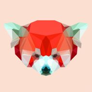 Bright polygonal red panda background