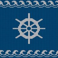 Knitted seamless pattern with sea wheel