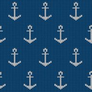 Seamless pattern with sea anchor