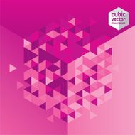 Abstract mosaic rose cubic geometric background N2