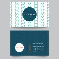 Business card template blue and white pattern vector design editable