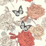 Seamless wallpaper pattern with roses