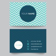 Business card template blue and white pattern vector design N2