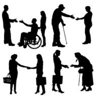 Vector silhouettes of different people N48