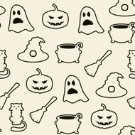 Seamless black and white halloween background