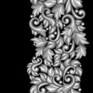Seamless pattern with baroque ornamental floral silver elements N3
