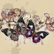 Fashion vector seamless pattren with butterflies