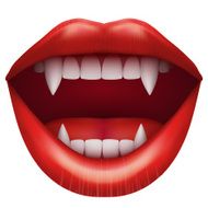 vampire mouth with open lips