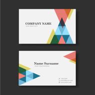 vector business card design template of triangle