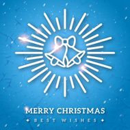 Vintage Merry Christmas Greeting Card with Jingle Bells