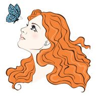 Beautiful girl with ginger hair