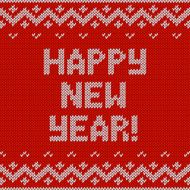 Card of Happy New Year 2015 with knitted texture Christmas N2