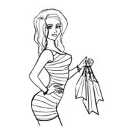 woman with shopping bags N22