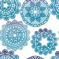 Seamless pattern Elegant lacy watercolor doilies N7