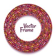 Vector rounded banner with sample text on white background N9